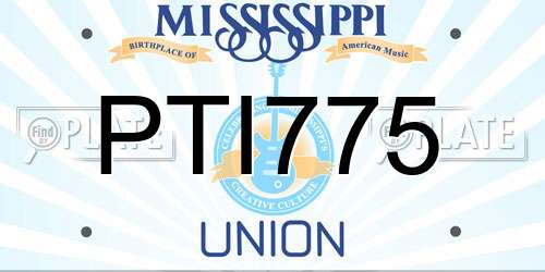 PTI775 Mississippi License Plate