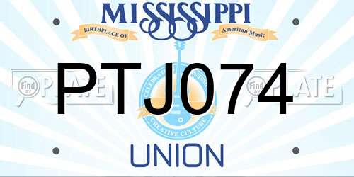 PTJ074 Mississippi License Plate