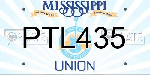 PTL435 Mississippi License Plate