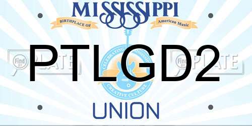 PTLGD2 Mississippi License Plate