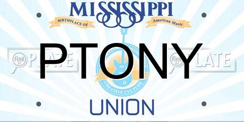 PTONY Mississippi License Plate