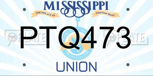 PTQ473 Mississippi License Plate