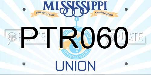 PTR060 Mississippi License Plate