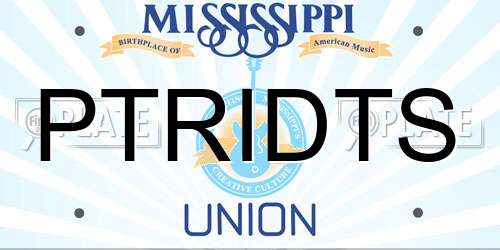 PTRIDTS Mississippi License Plate