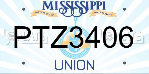PTZ3406 Mississippi License Plate