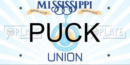PUCK Mississippi License Plate
