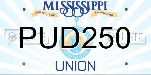 PUD250 Mississippi License Plate