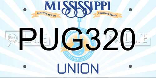 PUG320 Mississippi License Plate