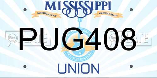 PUG408 Mississippi License Plate