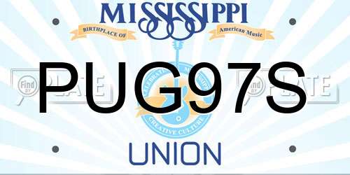 PUG97S Mississippi License Plate