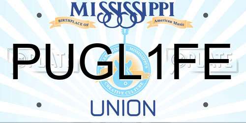 PUGL1FE Mississippi License Plate