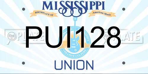 PUI128 Mississippi License Plate