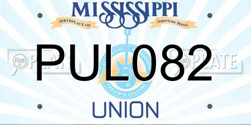 PUL082 Mississippi License Plate