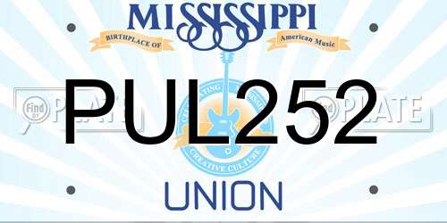 PUL252 Mississippi License Plate