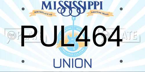 PUL464 Mississippi License Plate