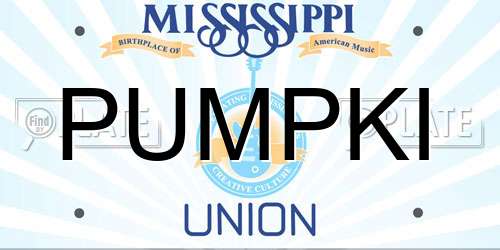 PUMPKI Mississippi License Plate