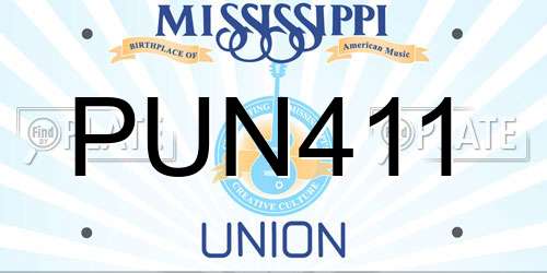 PUN411 Mississippi License Plate