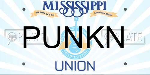 PUNKN Mississippi License Plate
