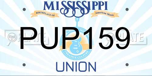 PUP159 Mississippi License Plate