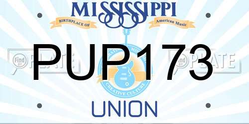 PUP173 Mississippi License Plate