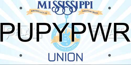 PUPYPWR Mississippi License Plate