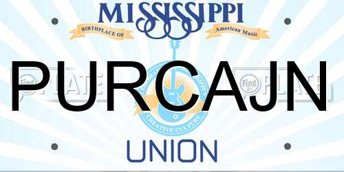 PURCAJN Mississippi License Plate