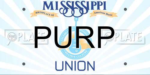 PURP Mississippi License Plate