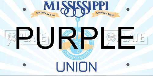 PURPLE Mississippi License Plate