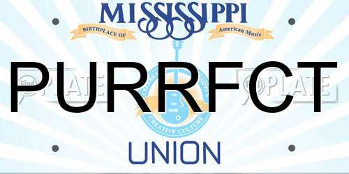PURRFCT Mississippi License Plate