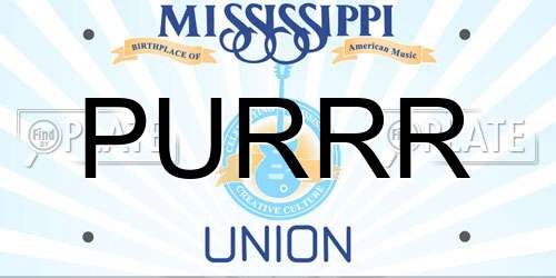 PURRR Mississippi License Plate
