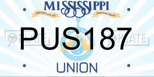 PUS187 Mississippi License Plate