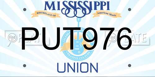 PUT976 Mississippi License Plate