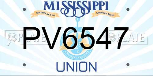 PV6547 Mississippi License Plate
