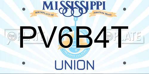 PV6B4T Mississippi License Plate