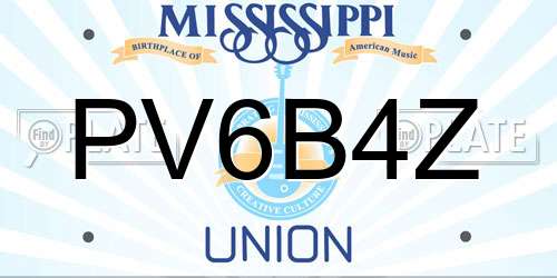 PV6B4Z Mississippi License Plate