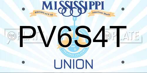 PV6S4T Mississippi License Plate