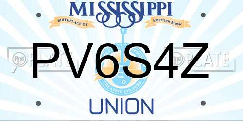 PV6S4Z Mississippi License Plate