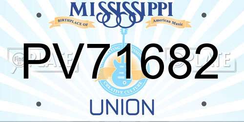 PV71682 Mississippi License Plate