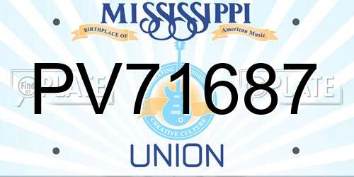 PV71687 Mississippi License Plate