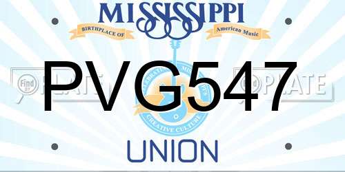 PVG547 Mississippi License Plate