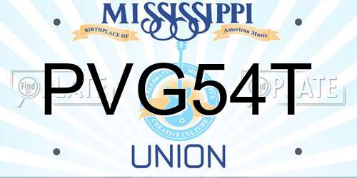 PVG54T Mississippi License Plate
