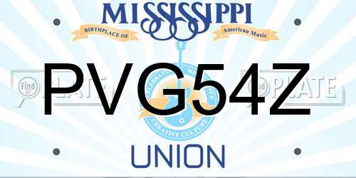 PVG54Z Mississippi License Plate