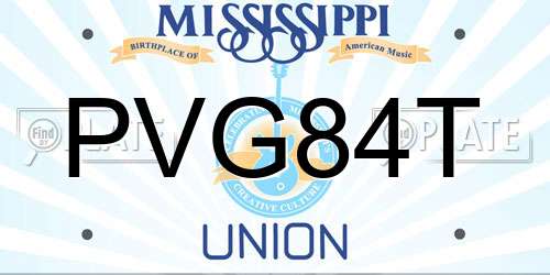 PVG84T Mississippi License Plate