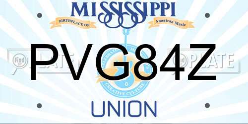PVG84Z Mississippi License Plate