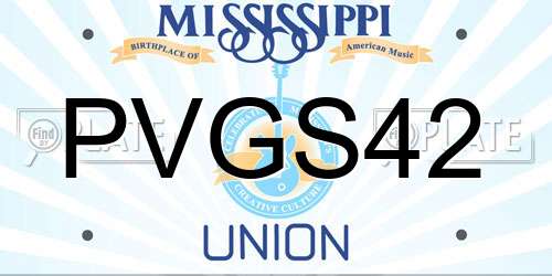 PVGS42 Mississippi License Plate