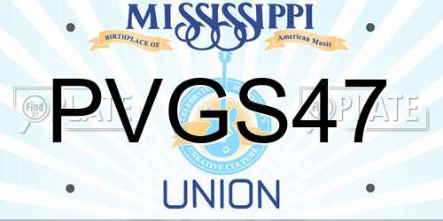 PVGS47 Mississippi License Plate