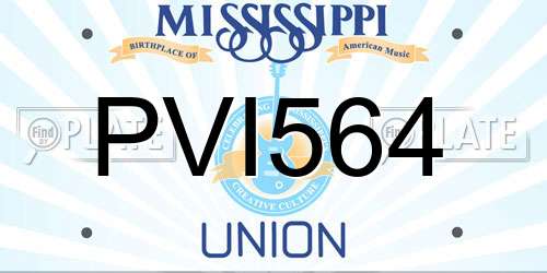 PVI564 Mississippi License Plate