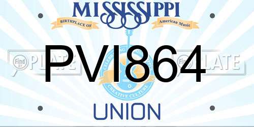 PVI864 Mississippi License Plate