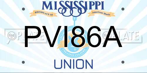 PVI86A Mississippi License Plate