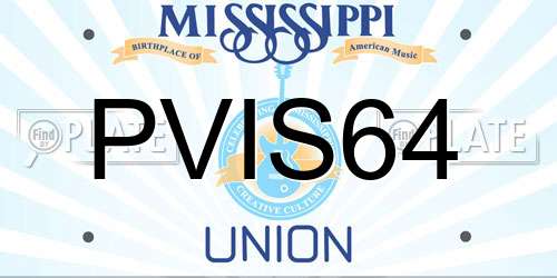 PVIS64 Mississippi License Plate